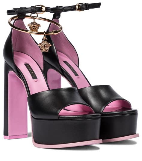 versace medusa aeternitas leather sandals dupe